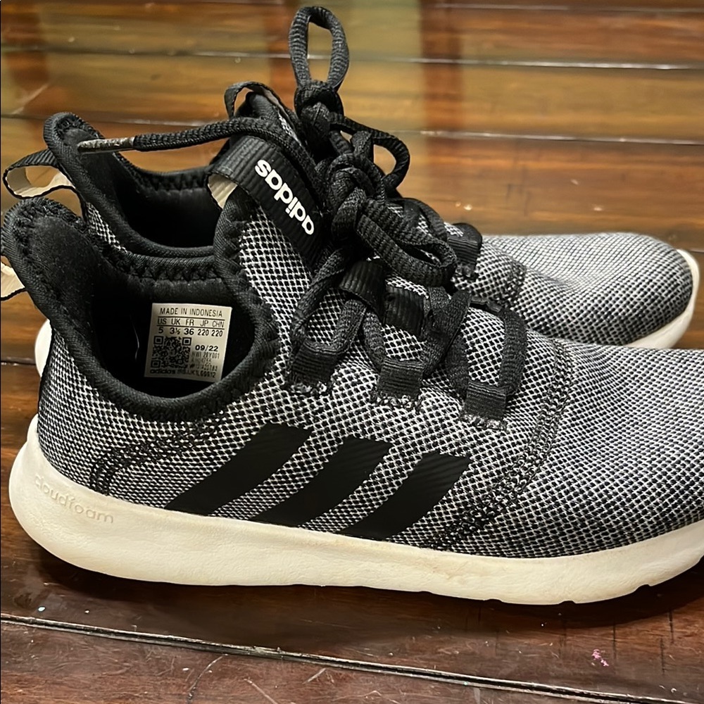 adidas Black and White Athletic Shoes